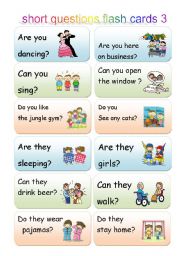 English Worksheet: short questions with be, can and do 2