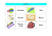 English Worksheet: School Memory Game