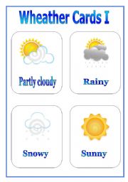 WEATHER FLASHCARDS -SET 1 - 