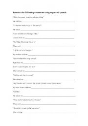 English Worksheet: Reported Speech activity