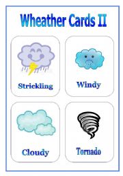 English Worksheet: WEATHER CARDS - SET 2 