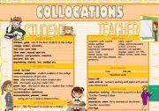 English Worksheet: WORDS TOGETHER---teacher&student