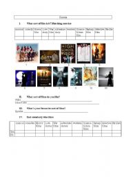 English Worksheet: talking about films