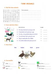 English Worksheet: Farm animals