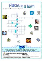 English Worksheet: PLACES IN A TOWN