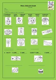 English worksheet: vegatables