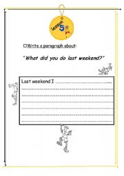 English worksheet: Last Weekend