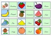 English Worksheet: A GAME ABOUT FRUITS 1