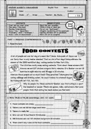 English Worksheet: 6TH GRADE TEST - FOODS & BEVERAGES - QUANTIFIERS - COUNT & UNCOUNTABLE NOUNS - SOME & ANY - HOW MUCH & HOW MANY ...