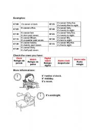 English worksheet: The Time (part II)