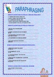 English Worksheet: PARAPHRASING