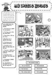 English Worksheet: My little house-2 pages