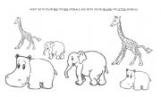 English worksheet: paint the animals