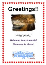 English Worksheet: Greetings - Welcome - (1/10)