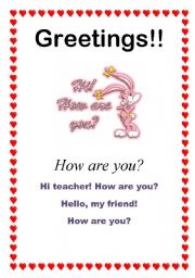 English worksheet: Greetings - How are you? (4/10)