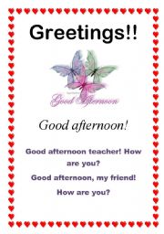 English worksheet: Greetings - Good afternoon (6/10)