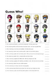English Worksheet: Maple Story Guess Who