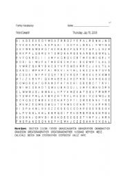 English worksheet: Family puzzle