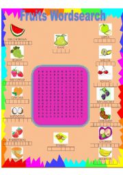 English worksheet: Fruits