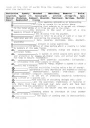 English Worksheet: Vocabulary worksheet for brief intro China