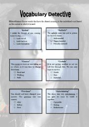 English Worksheet: Vocabulary Dictionary 7 (seventh 15min of Twilight film)