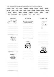 English worksheet: Vocabulary revision