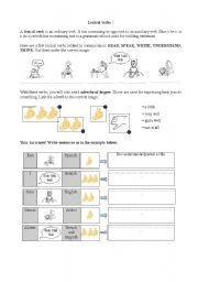 English worksheet: lexical verbs