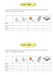 English worksheet: Can you...?