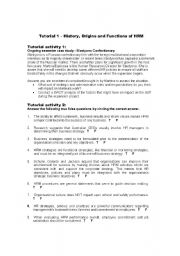 English Worksheet: Human resouce management
