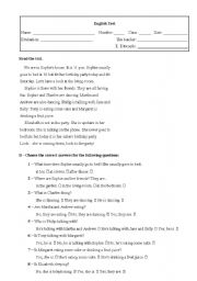 English Worksheet: READING COMPREHENSION 