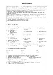 English worksheet: weather forecast