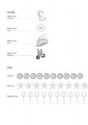 English worksheet: colours and numbers