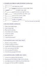 English worksheet: present simple and present continuous