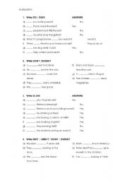 English worksheet: AUXILIARIES IN QUESTIONS PRACTICE