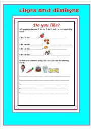 English worksheet: food & drinks