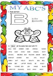English Worksheet: My ABCS (B)