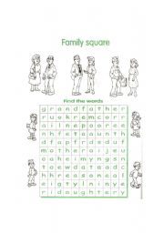 English Worksheet: fam crossword