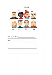 English Worksheet: describing people