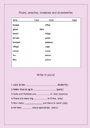English Worksheet: One - two, plural