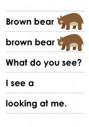 Brown Bear Story Cards (for Pocket Chart)