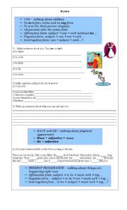 English worksheet: Review exercises and explanations