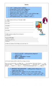 English Worksheet: Review exercises and explanations