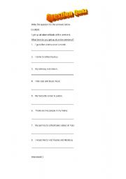 English worksheet: Question Quiz