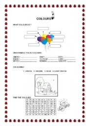 English worksheet: COLOURS