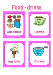 English Worksheet: FOOD AND DRINKS CARDS PART 3
