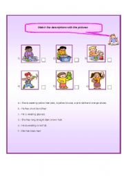 English worksheet: Matching Exercise