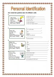 English Worksheet: Personal Identification (19.07.09)