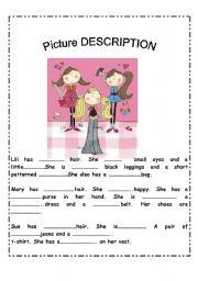 English Worksheet: Picture description