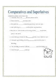 English worksheet: Comparatives and Superlatives 