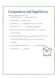English Worksheet: Comparatives and Superlatives 